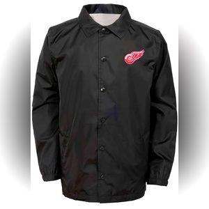 NHL Detroit Red Wings Youth Boys Bravo Coaches Jacket, Black Large (14-16)